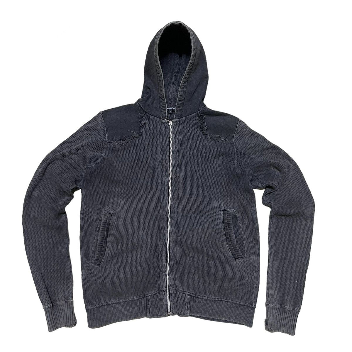 image of Abahouse Distressed Style Hoodie Avant Garde in Black, Men's (Size Small)