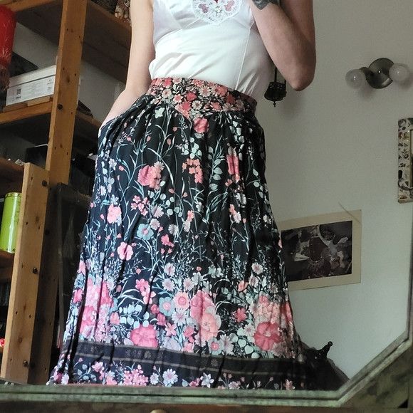 Vintage Vintage Tattoo California Floral Midi Skirt - Size 7 Size 24" / US 00 / IT 34 - 8 Thumbnail