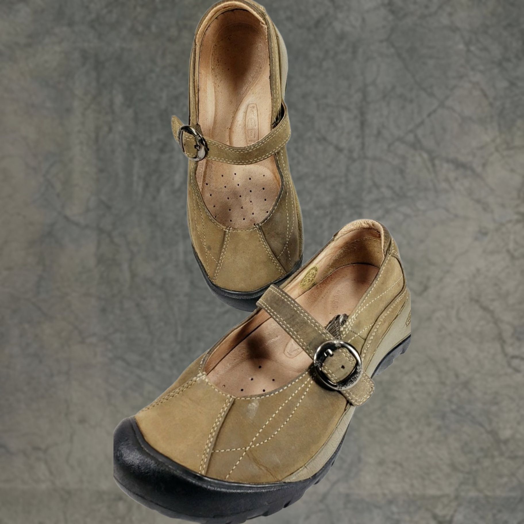 KEEN KEEN Presidio Mary Jane Olive Color Leather Flats Buckle Strap Women's 7 Size US 7 / IT 37 - 1 Thumbnail