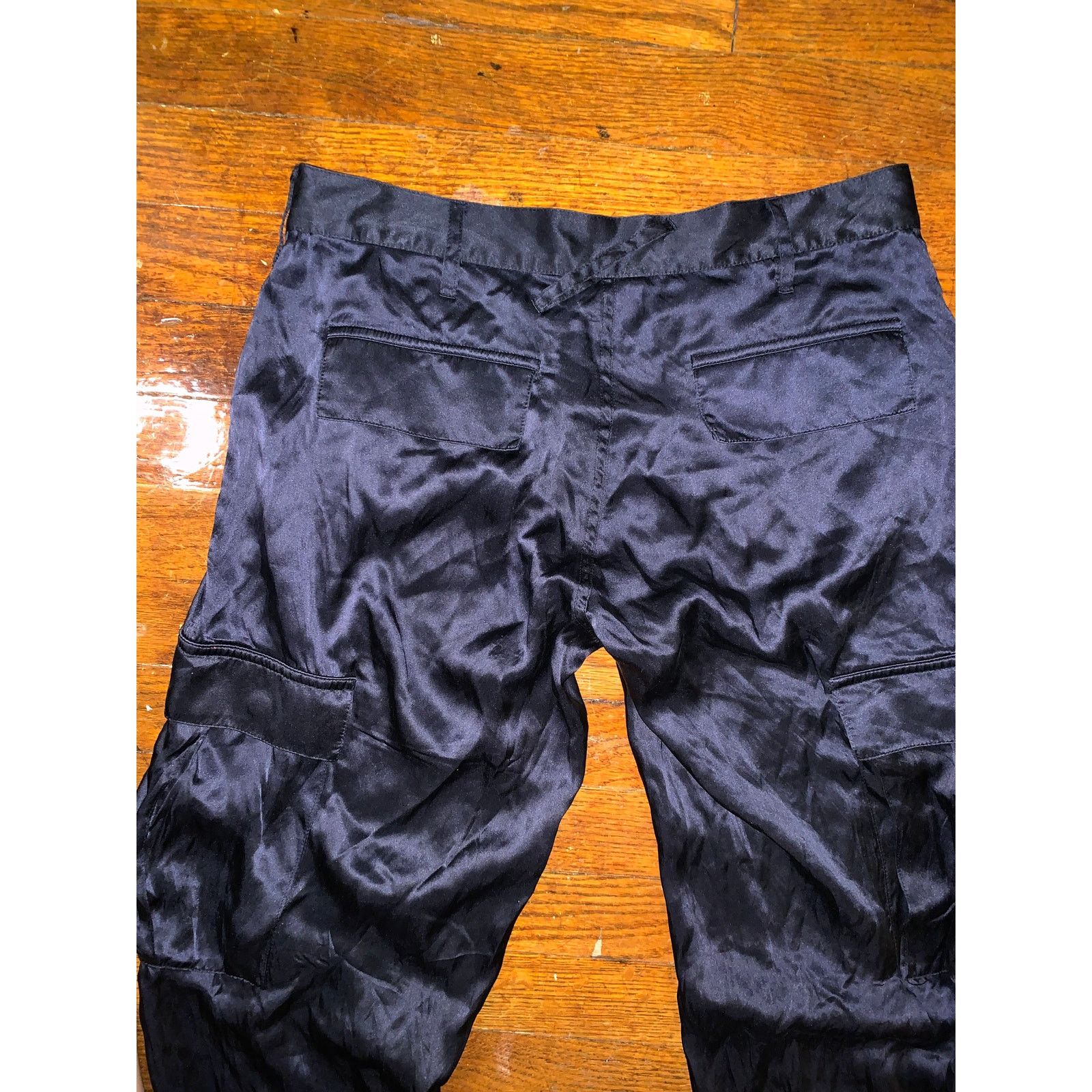 Joie × Vintage Joie Black Silk Cargo Pants Womens Size 28 Y2K Parachute Size 28" / US 6 / IT 42 - 8 Thumbnail