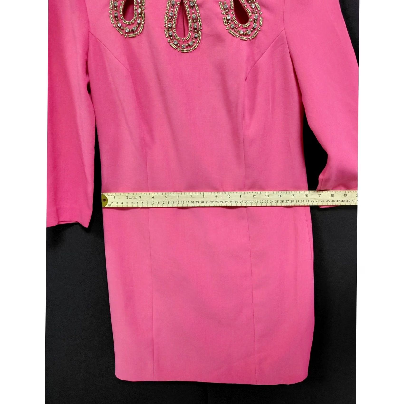 Lilly Pulitzer Lilly Pulitzer Pink Dress Embellished Solid 3/4 Sleeve Knee Length Women Size 6 Size M / US 6-8 / IT 42-44 - 6 Thumbnail