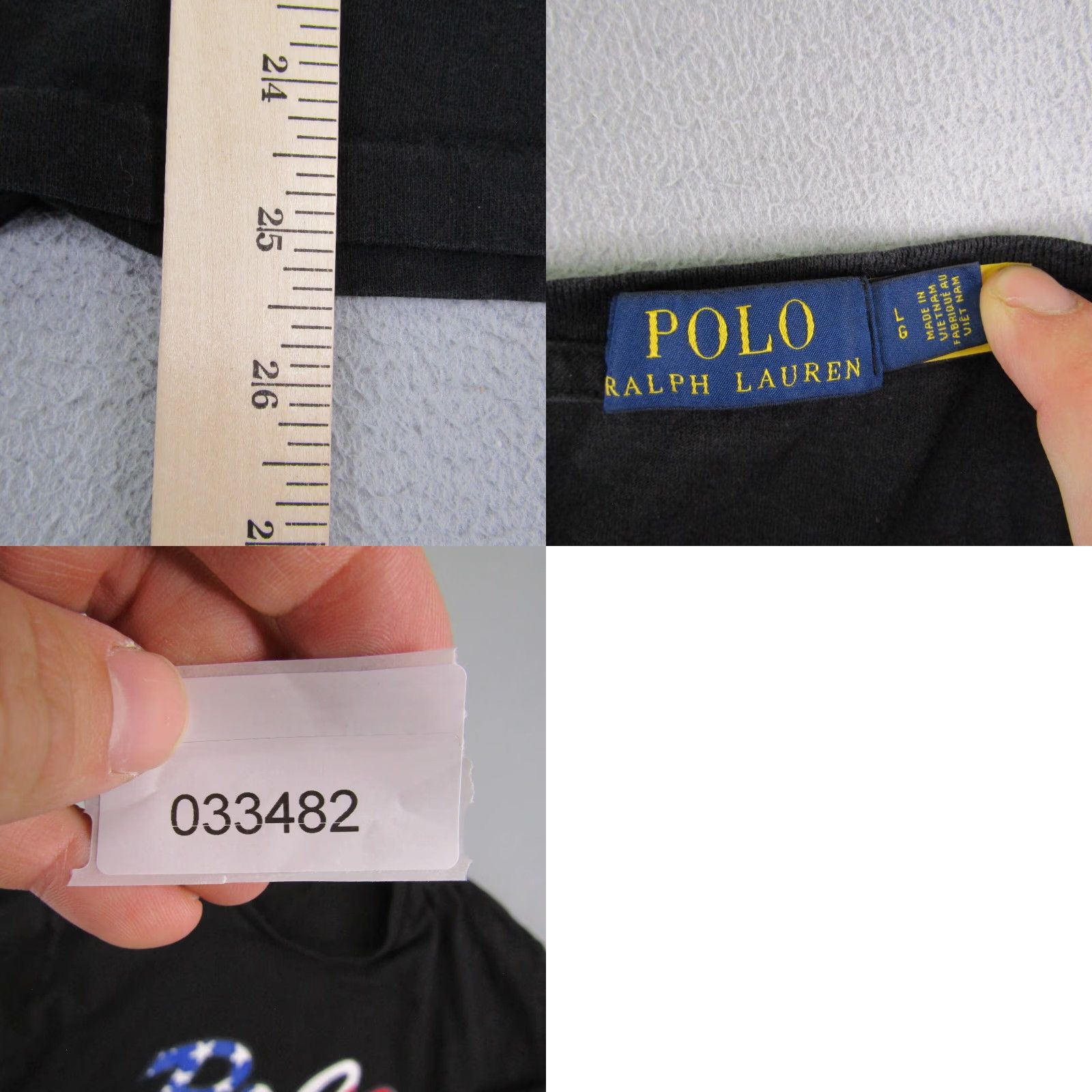 Polo Ralph Lauren VINTAGE Polo Ralph Lauren Shirt Mens Large Black USA Flag Stars Stripes Tee 90s USA Mens Large Black Polo Shirt Size US L / EU 52-54 / 3 - 8 Thumbnail