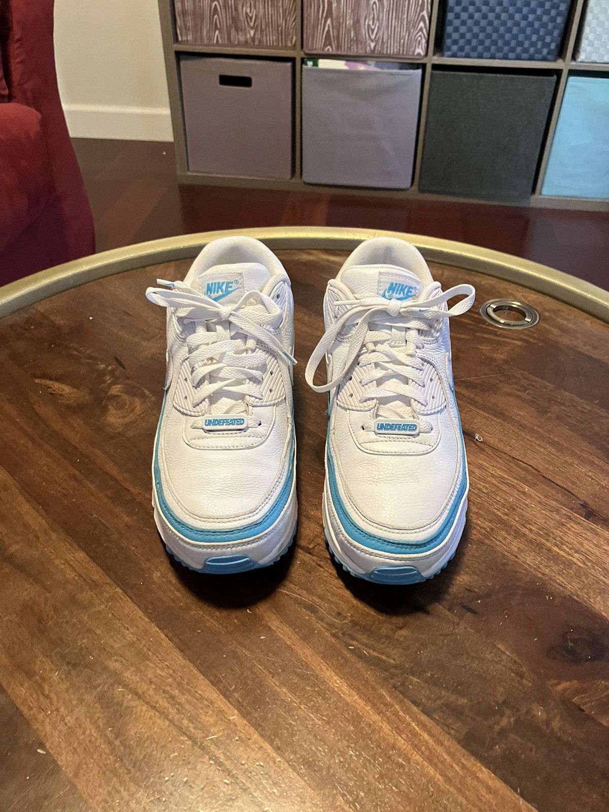 image of Nike Air Max 90 Undftd Undfeated Blue Fury Cj7197-102 Shoes in White, Men's (Size 10.5)