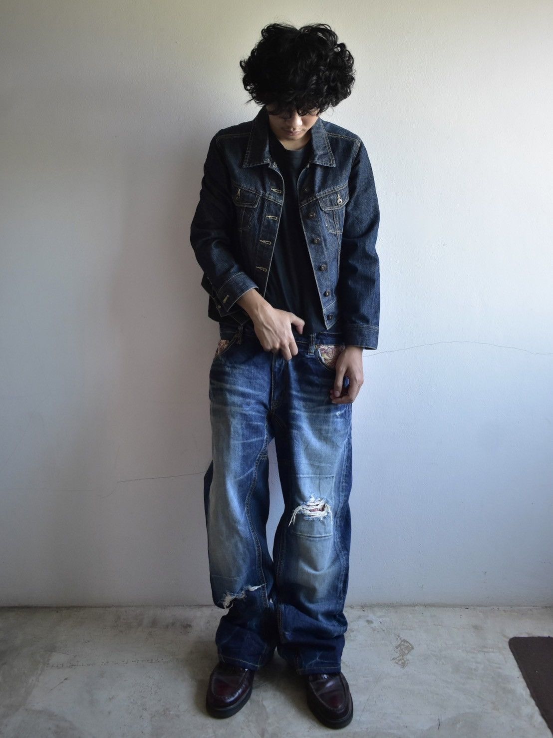 Vintage SOLD* Eternal Japan Boro Denim Cargo Pants Size US 36 / EU 52 - 2 Thumbnail
