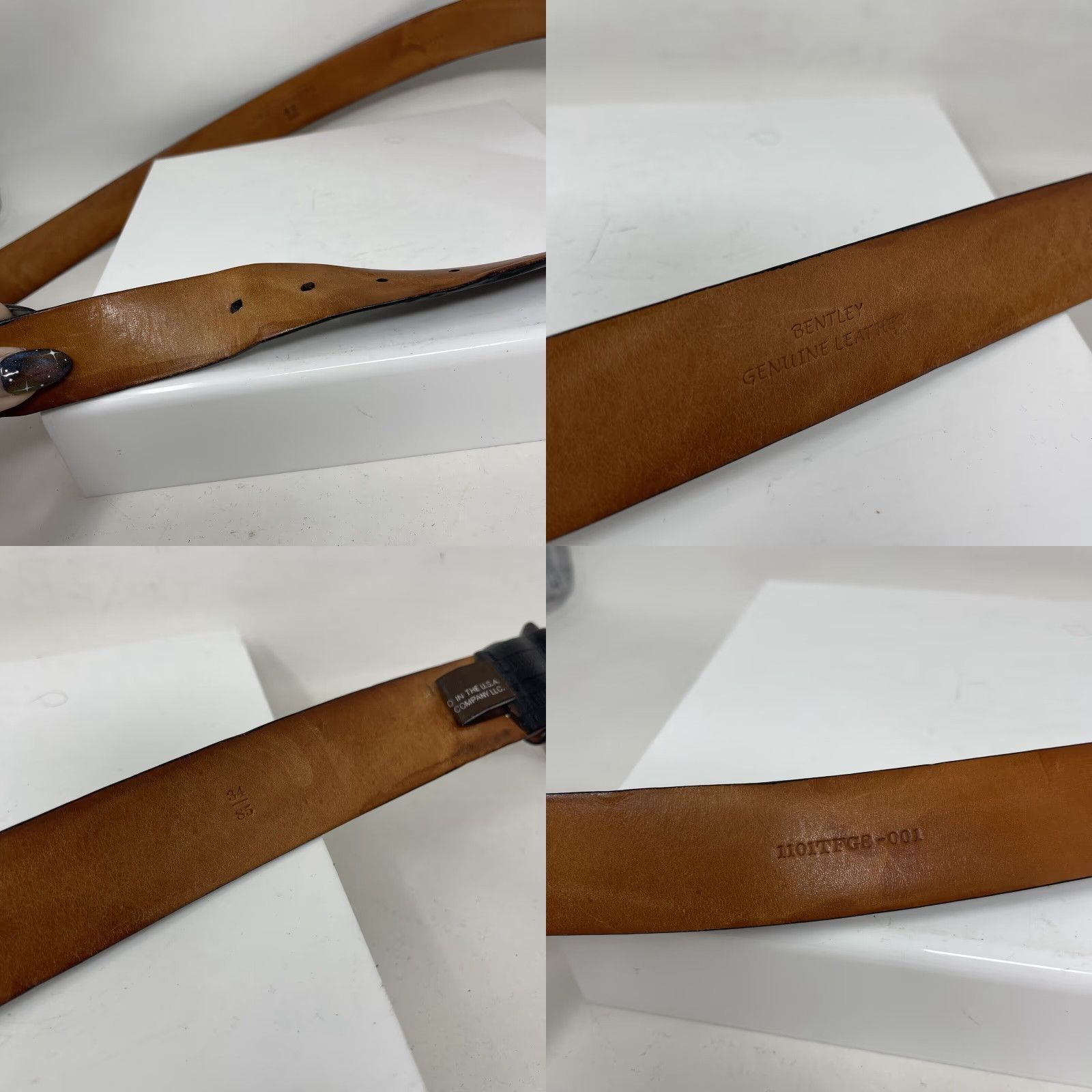 Vintage Trafalgar Belt Men 34 Leather Black Distressing Italian Buckle Logo Dress Belt Vintage No Size 34 - 8 Thumbnail