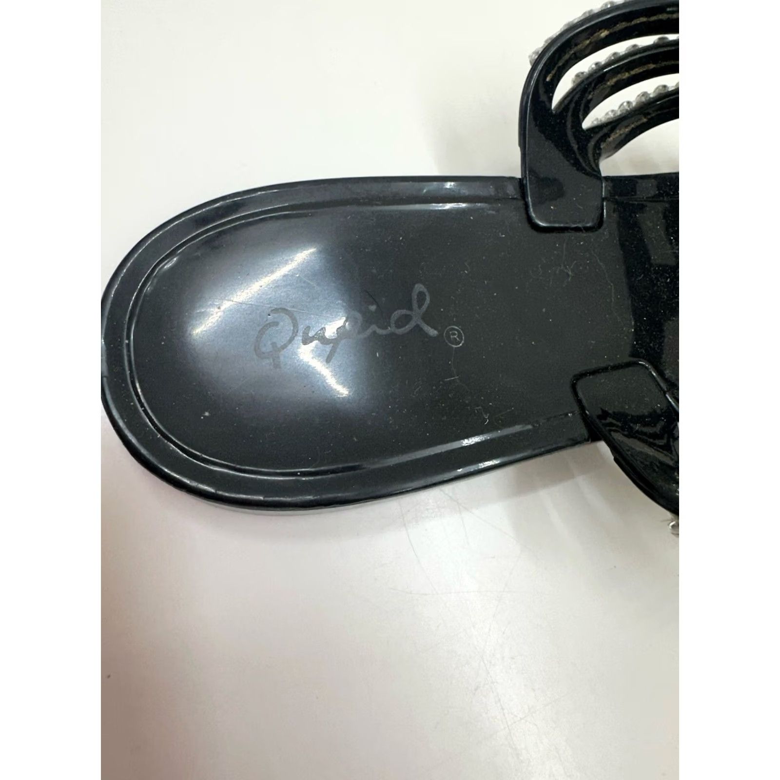 Vintage Qupid Womens Sandals Size 41 Black Gem Embellished Thong Slip On Sandals Size US 11 / IT 41 - 2 Thumbnail