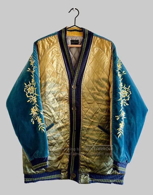 KAPITAL Velvet Embroidered Quilted Jacket