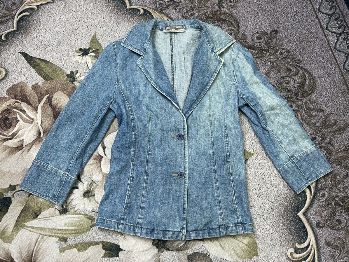 Japanese Brand Vintage Ined Yohji Yamamoto Faded Blazer Denim Size S / US 4 / IT 40 - 3 Thumbnail