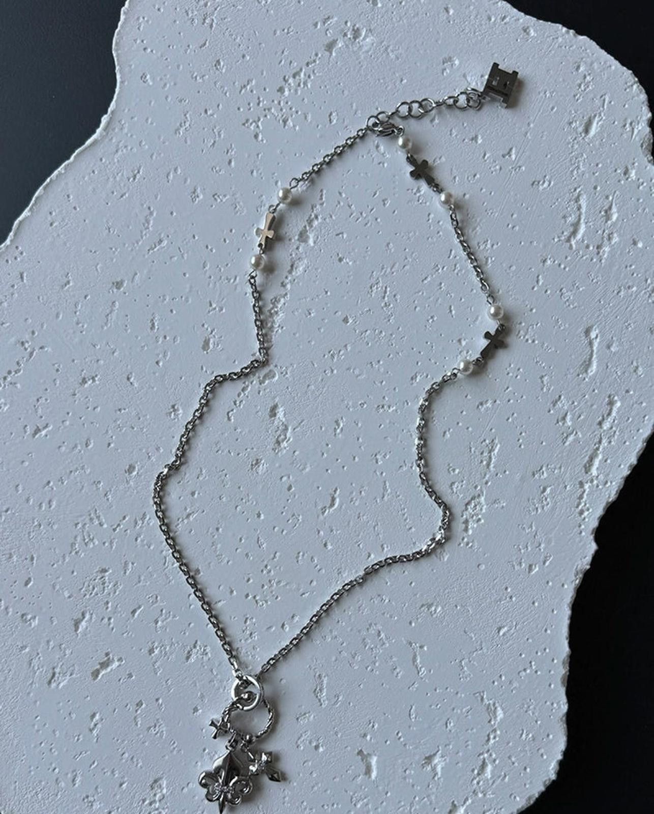 Japanese Brand Silver Men's Cross Pendant Necklace, Chain Accessory Size ONE SIZE - 4 Thumbnail