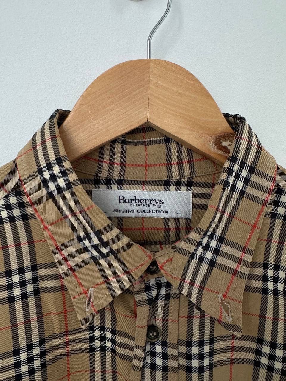 Burberry × Vintage Vintage Barberry’s Full Nova Check Distressed Shirt Size US L / EU 52-54 / 3 - 7 Thumbnail