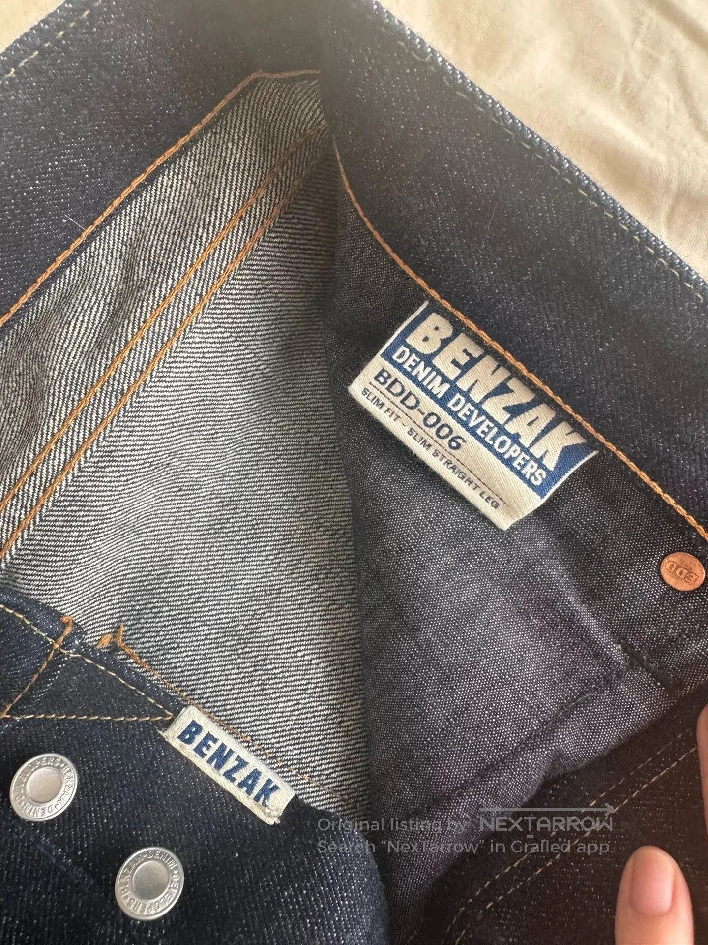 Other Raw Heavyweight Selvedge Slim Tapered Jeans. Size US 30 / EU 46 - 5 Thumbnail