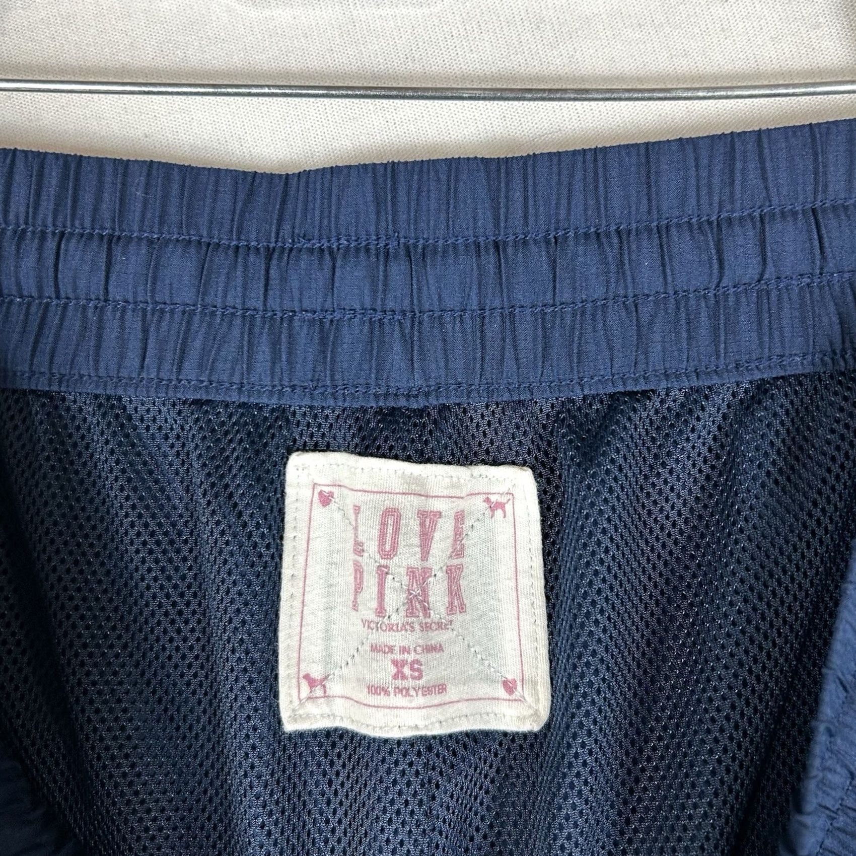 Pinko VINTAGE Y2k Victoria’s Secret Lifeguard Love Pink Tear Away Snap Pants Womens XS PINK Drawstring Pockets Blue Size 26" / US 2 / IT 38 - 5 Thumbnail