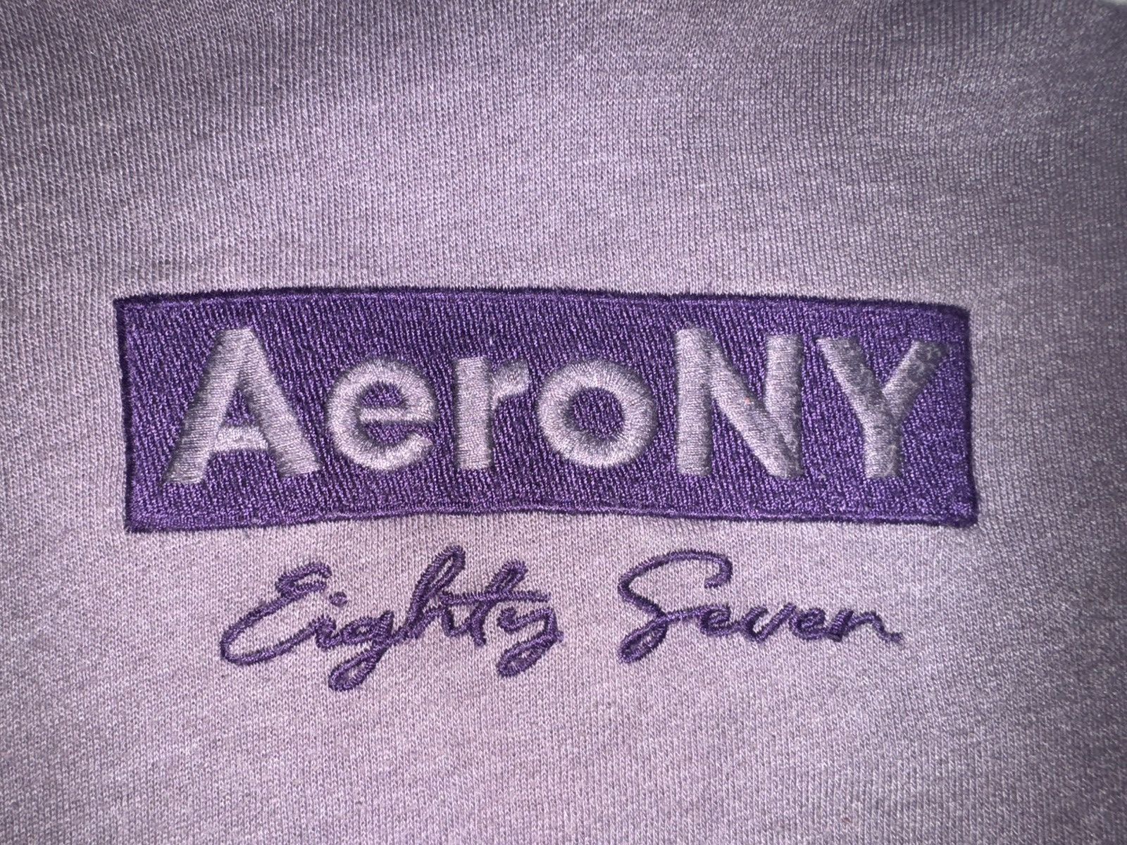 Aeropostale Womens Small Embroidered Purple Aeropostale Hoodie Sweater Size S / US 4 / IT 40 - 2 Thumbnail