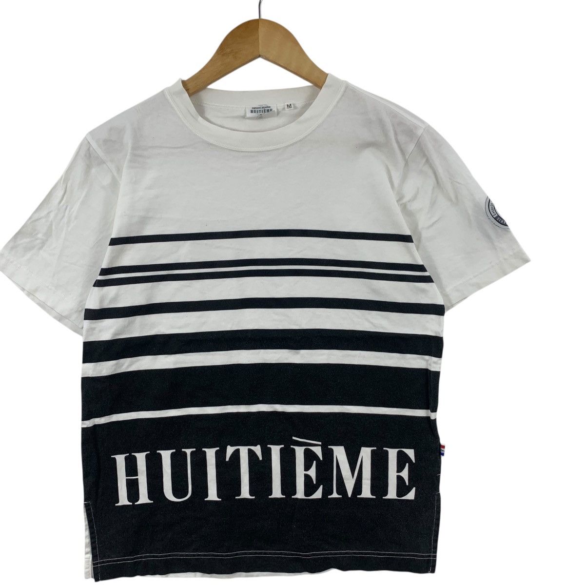 Vintage Vintage HUITIEME PARIS Sports Studio Striped Tee Shirt Top Size M / US 6-8 / IT 42-44 - 5 Thumbnail