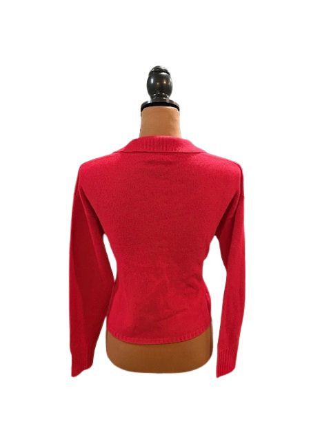 AQUA AQUA Cashmere Long Sleeve Collared Polo Sweater in Red Size S / US 4 / IT 40 - 7 Thumbnail