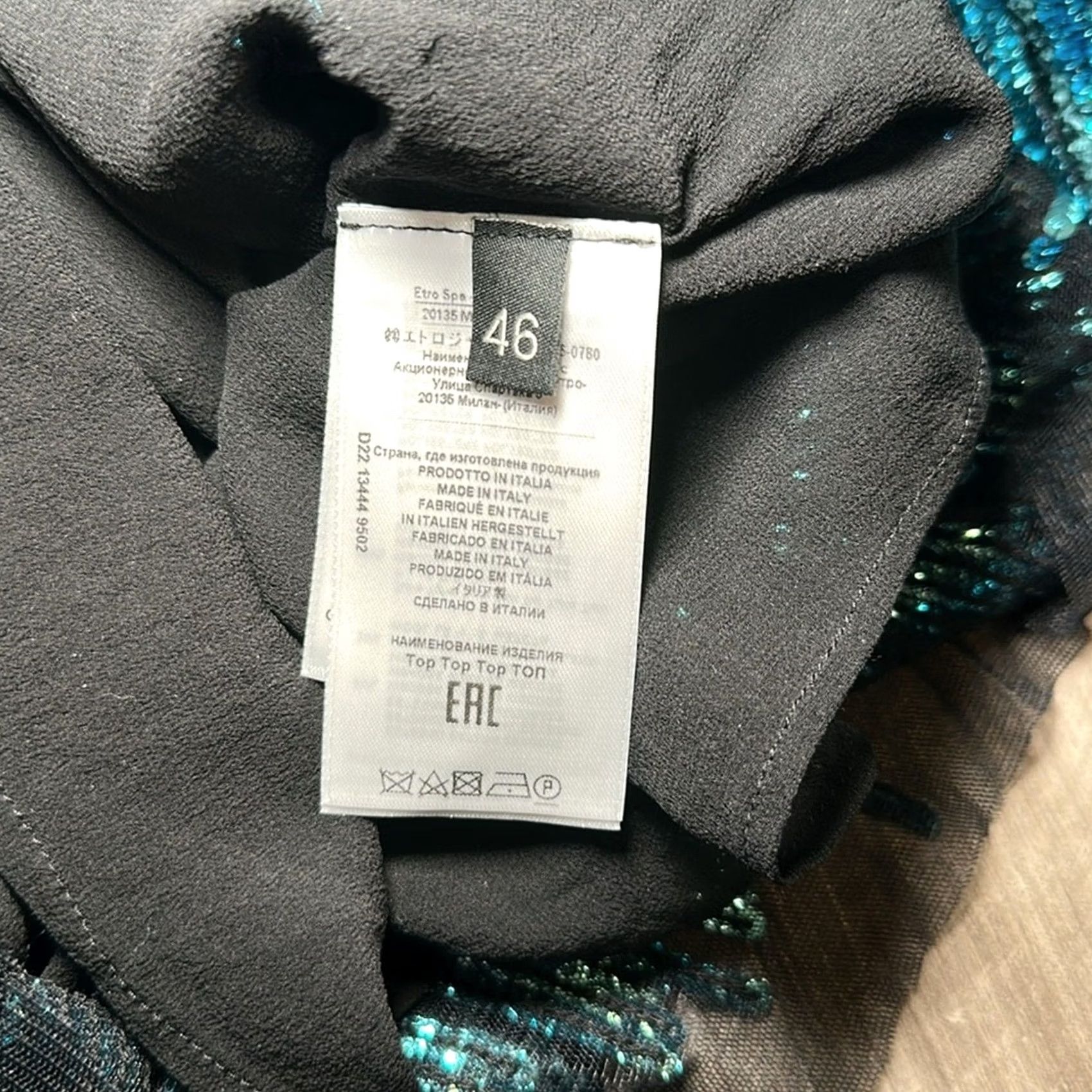 Etro ETRO Teal Sequin Fringed Jumper Top - 46 US Womens Regular Size M / US 6-8 / IT 42-44 - 7 Thumbnail