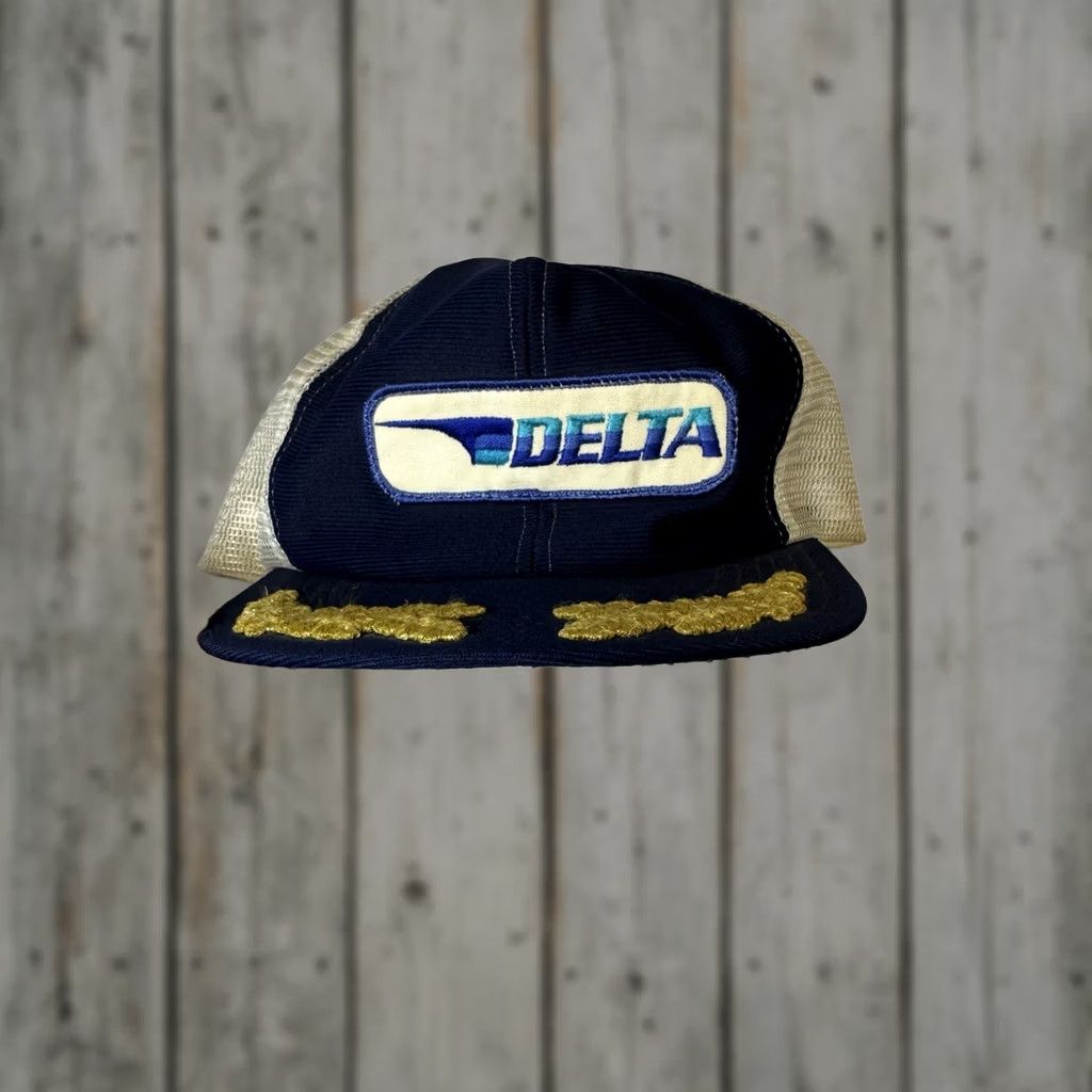 Delta VINTAGE Ram Action Headwear DELTA Patch Blue Snapback Adjustable Trucker Hat Men Adjustable Blue USA 90s Outdoor Cap Hats Size ONE SIZE - 1 Thumbnail