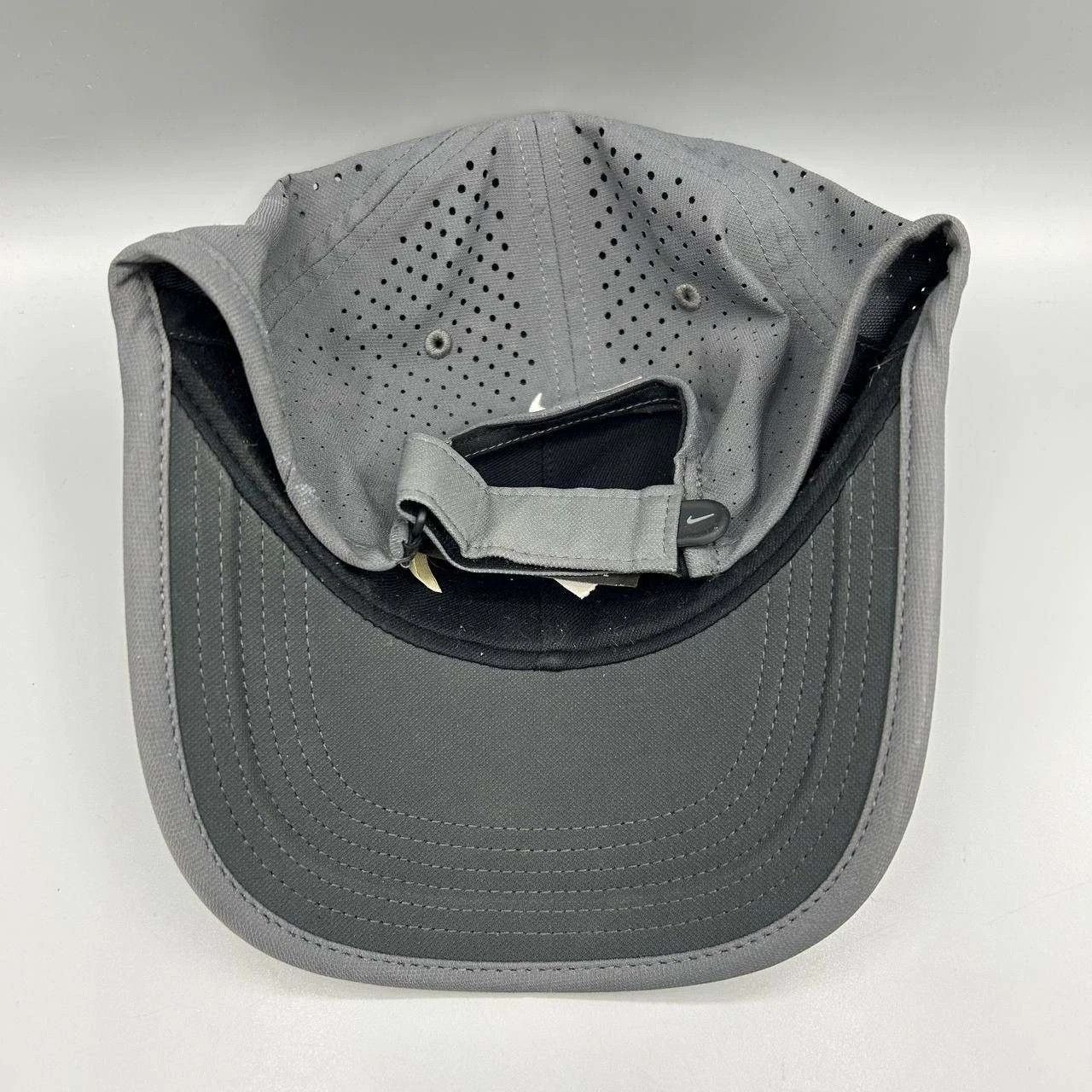 Nike Nike Hat Men Gray Embroidered Swoosh Logo Strap Back Cap Size ONE SIZE - 6 Thumbnail
