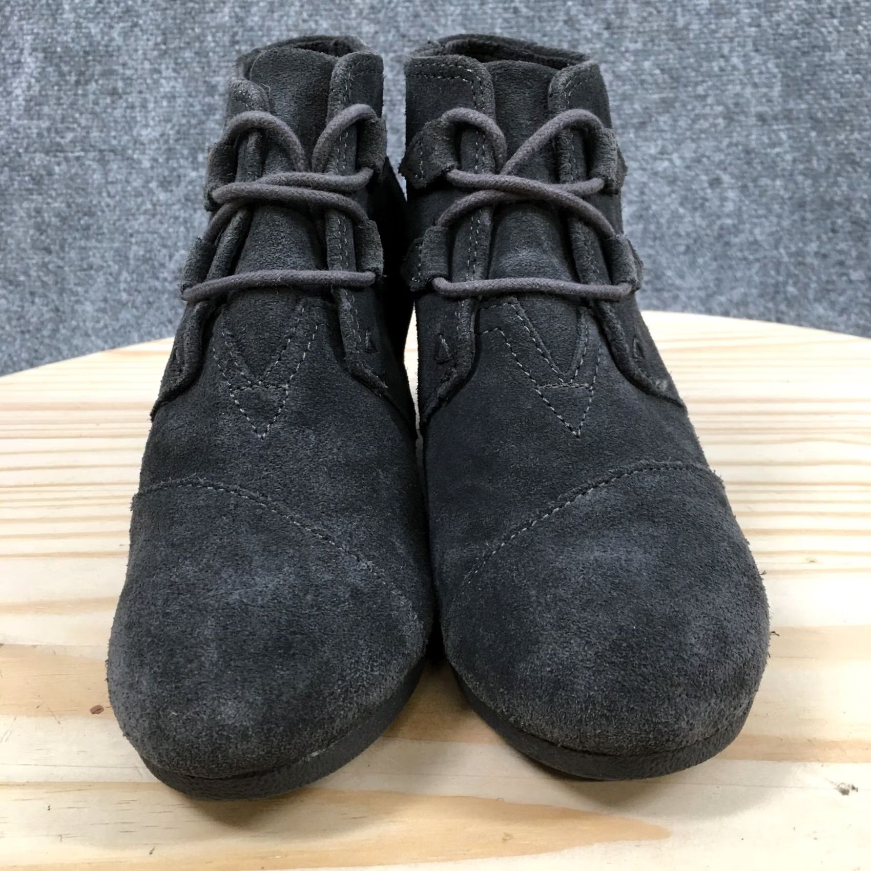 Toms TOMS Boot Womens 8 Kala Desert Gray Lace Up Ankle Wedge Casual Size M / US 6-8 / IT 42-44 - 4 Thumbnail