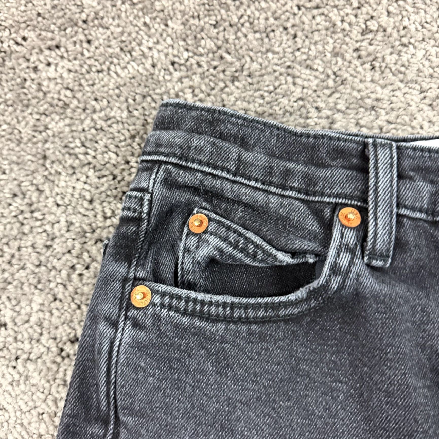 RE/DONE RE/DONE Jeans Women 24 Black Straight High Rise Distressed Stretch Denim 23x29 Modern 70s? Size 42" / US 20 - 3 Thumbnail