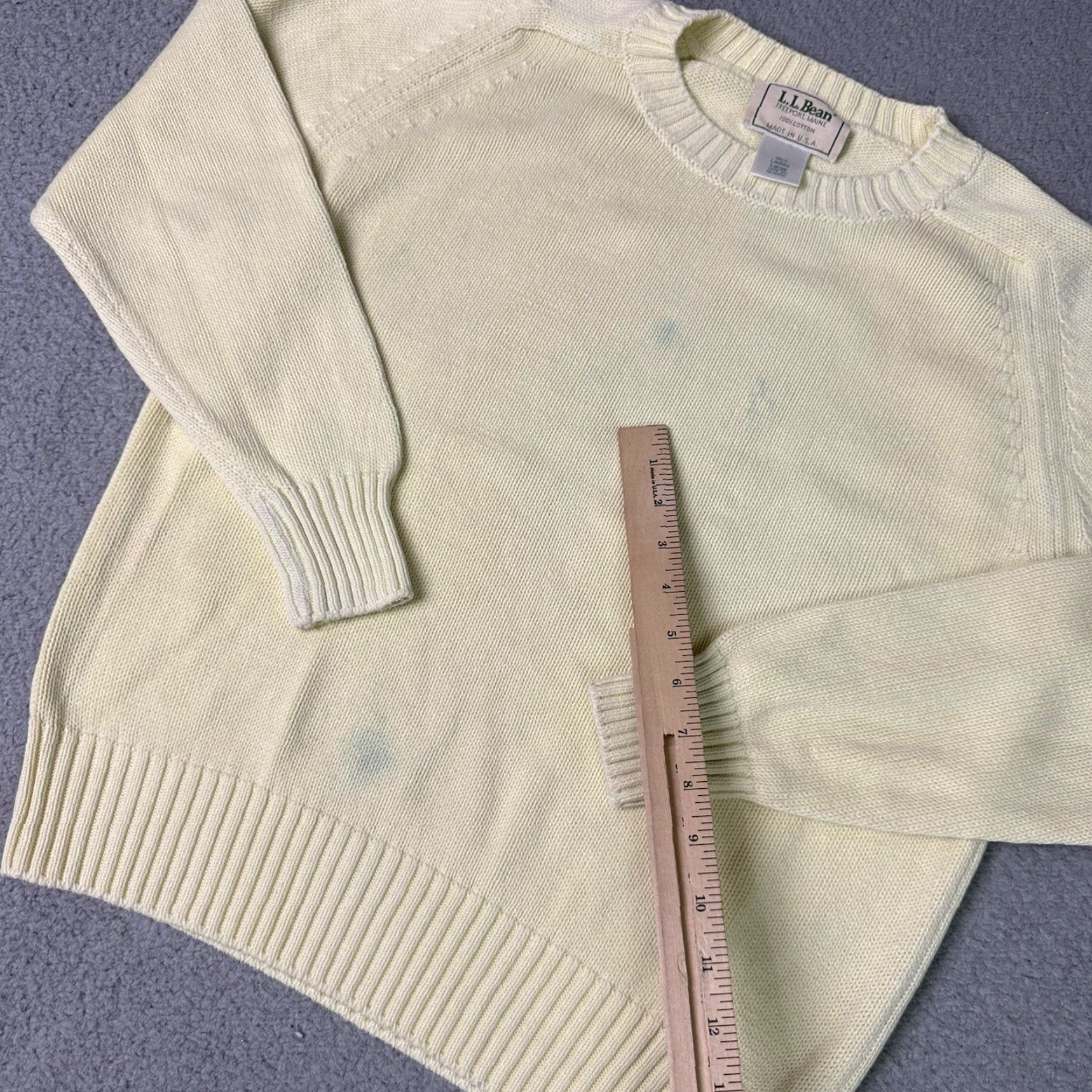 Vintage VINTAGE L.L. Bean Sweater Womens Large Yellow Pullover Tight Knit Cotton Fisherman Crew Neck Cable Knit 80s 90s Womens Size L / US 10 / IT 46 - 7 Thumbnail