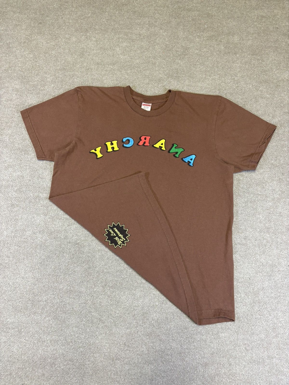 Supreme Supreme Jamie Reid Anarchy Tee SS21 (Brown) Size US L / EU 52-54 / 3 - 1 Thumbnail