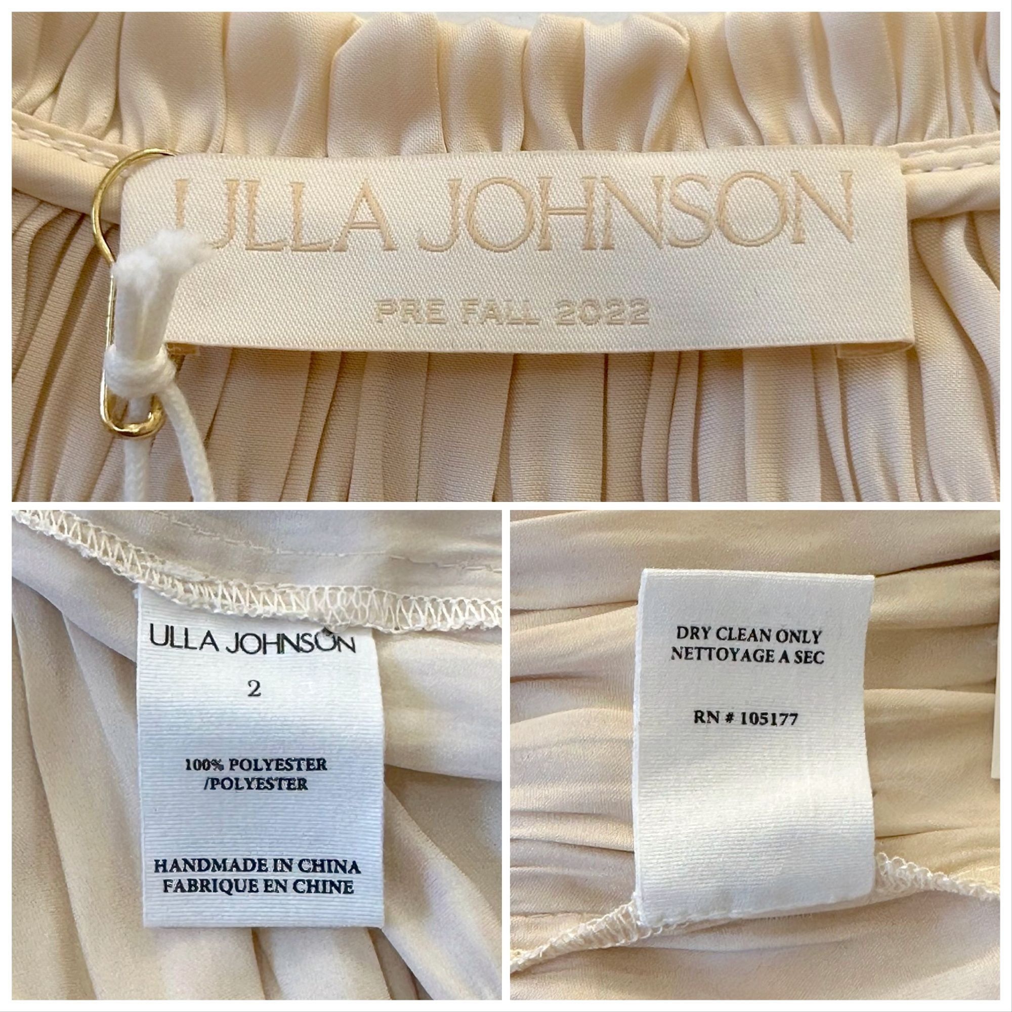 Ulla Johnson Ulla Johnson Isadora Plisse Midi Dress Dawn Cream Size 2 NWT Size XS / US 0-2 / IT 36-38 - 3 Thumbnail