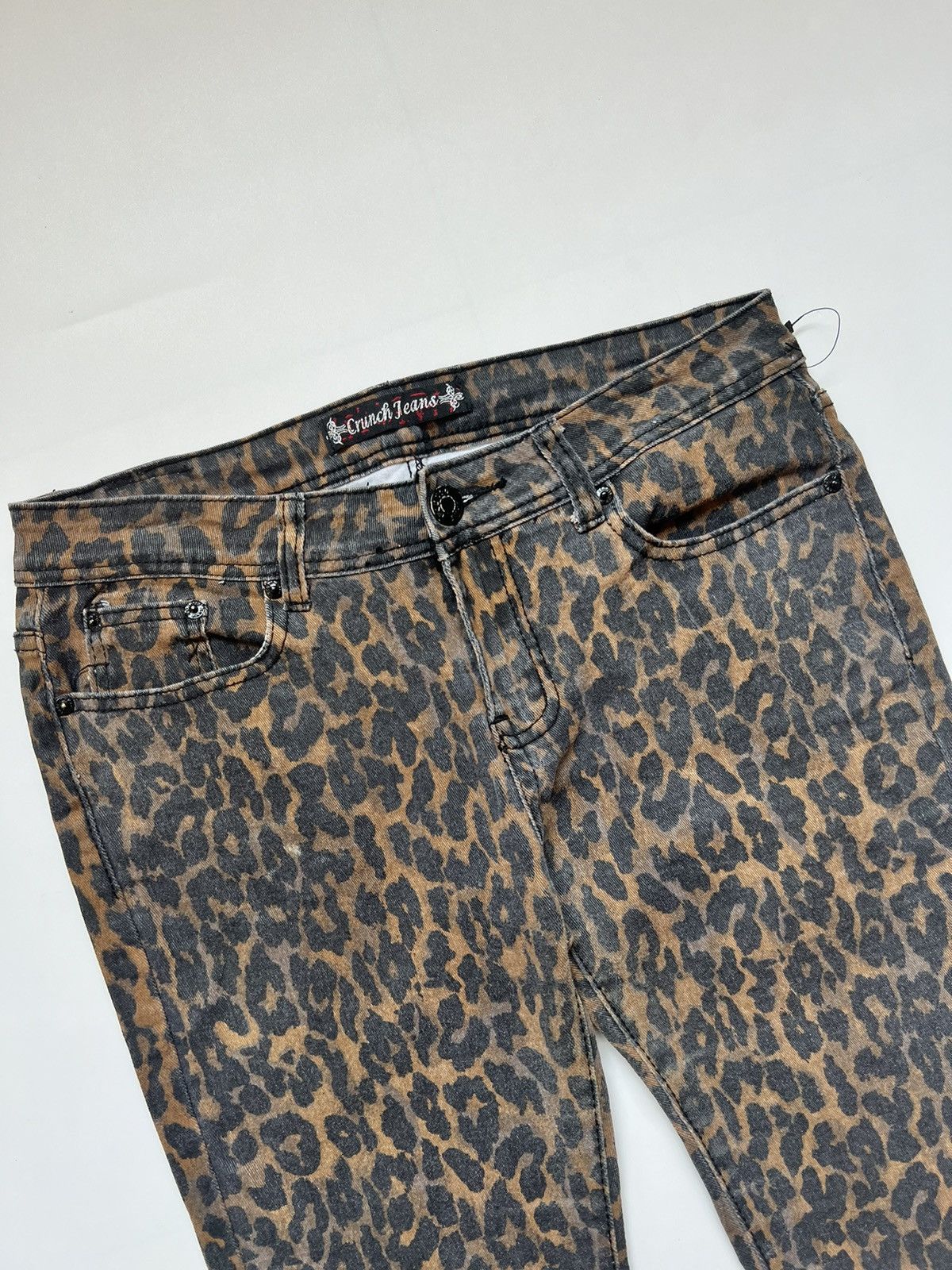 Japanese Brand Crunch Japanese Denim Leopard Print Skinny Size 32" / US 10 / IT 46 - 6 Thumbnail