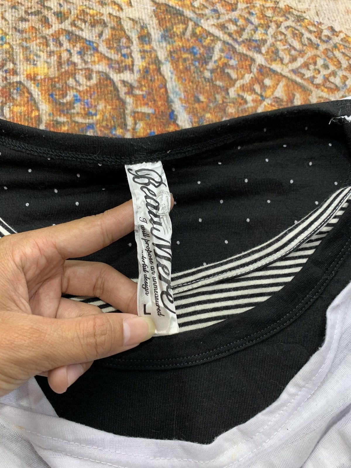 Beauty Beast × Hysteric Glamour × Japanese Brand Beaumere Double Layer Stripe Long Slevee Style Size US M / EU 48-50 / 2 - 5 Thumbnail