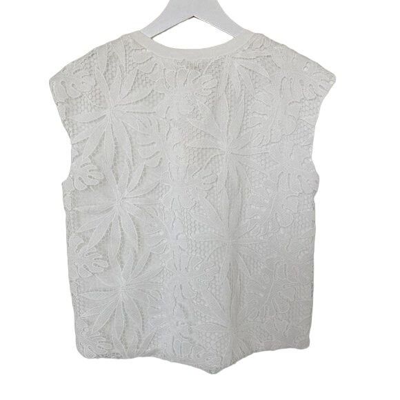 Corey Lynn Calter Corey Lynn Calter Tina White Lace Floral Palm Top Size XS / US 0-2 / IT 36-38 - 4 Thumbnail