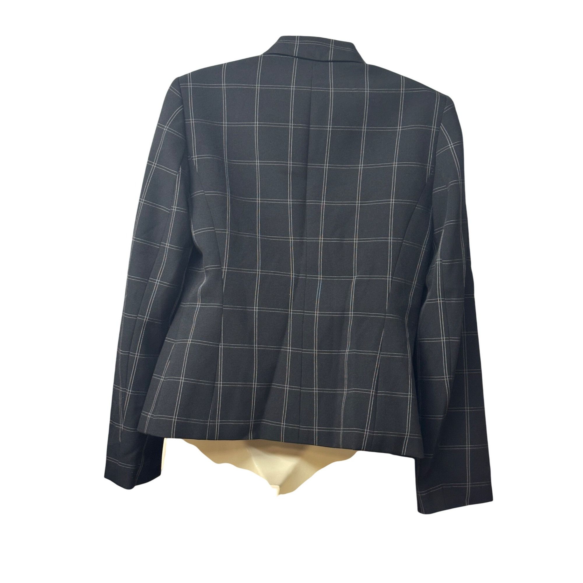 Kasper Kasper Windowpane-Plaid One-Button Blazer, Black/Vanilla, 4 Size S / US 4 / IT 40 - 13 Thumbnail