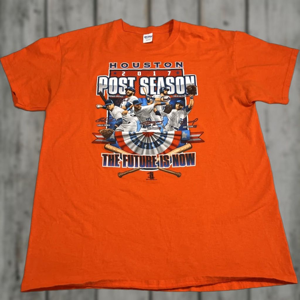 Gildan VINTAGE Houston Astros MLB Tshirt Large 2017 Post Season” The Future Is Now” Orange Size US L / EU 52-54 / 3 - 1 Thumbnail
