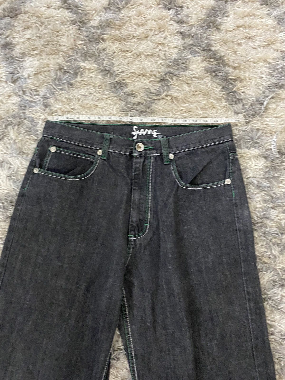 Vintage Fame Baggy Denim Jeans Embroidered Pocket Raw Jeans y2k Size US 34 / EU 50 - 10 Thumbnail