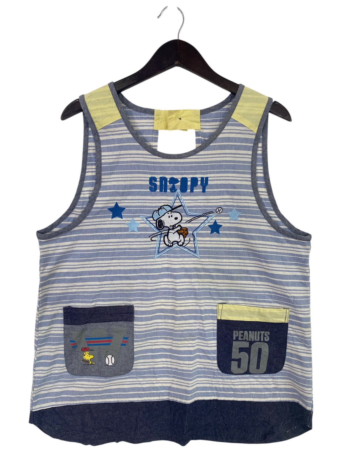 Japanese Brand 💥VINTAGE PEANUTS Snoopy Cartoon embroidered Apron Size ONE SIZE - 1 Thumbnail