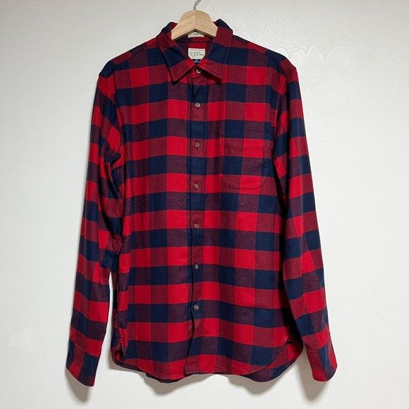 J.Crew J.Crew Red Navy Buffalo Check Shirt Slim Fit Size M Size US M / EU 48-50 / 2 - 1 Thumbnail
