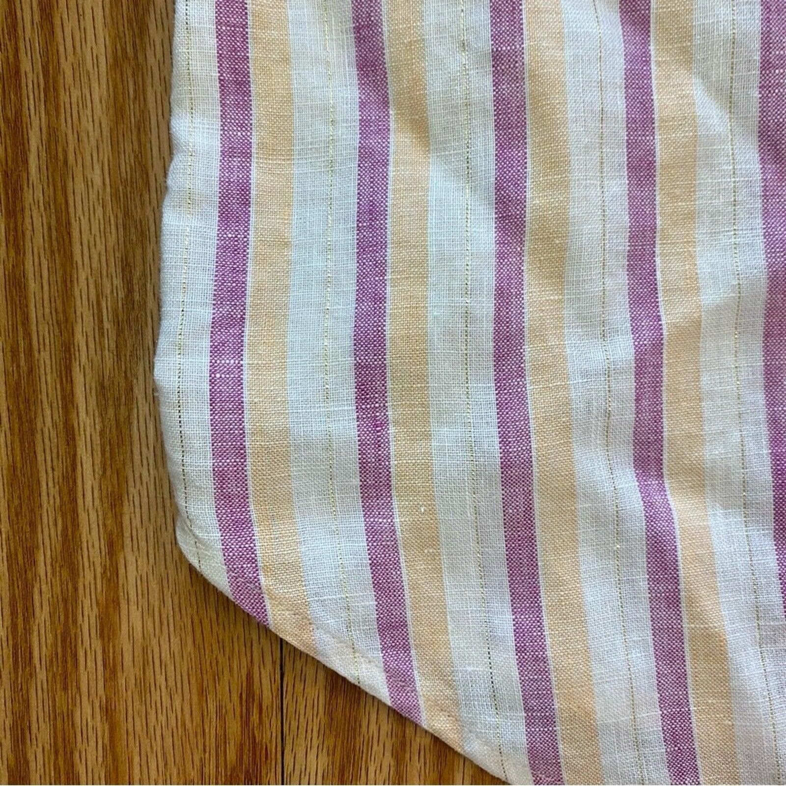 Chicos Chicos Striped Orange Linen Button-up Top Womens XLarge 16 Size XL / US 12-14 / IT 48-50 - 5 Thumbnail