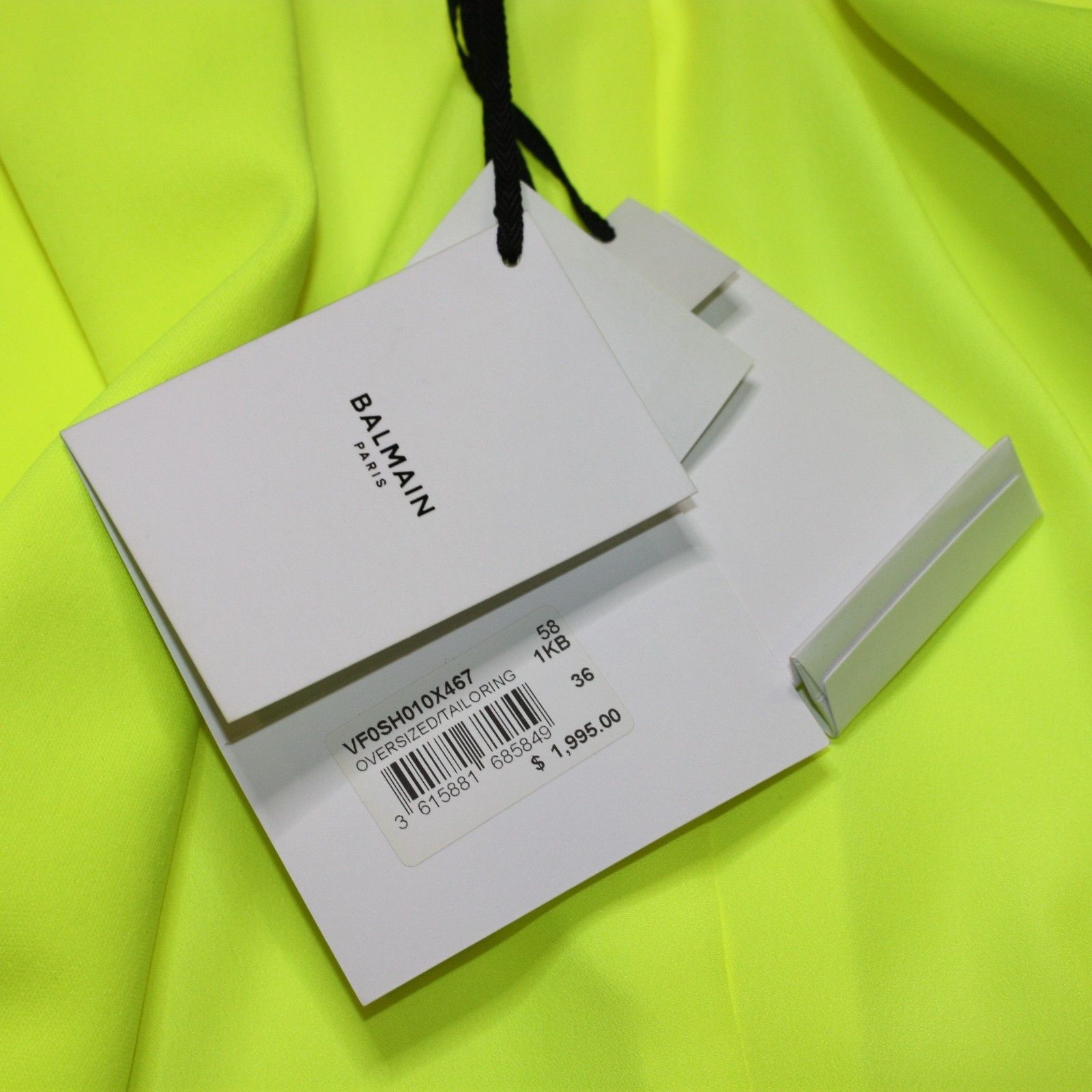 Balmain Double Breasted Boyfriend Blazer in Neon Yellow US 4 $1995 Size XS / US 0-2 / IT 36-38 - 6 Thumbnail
