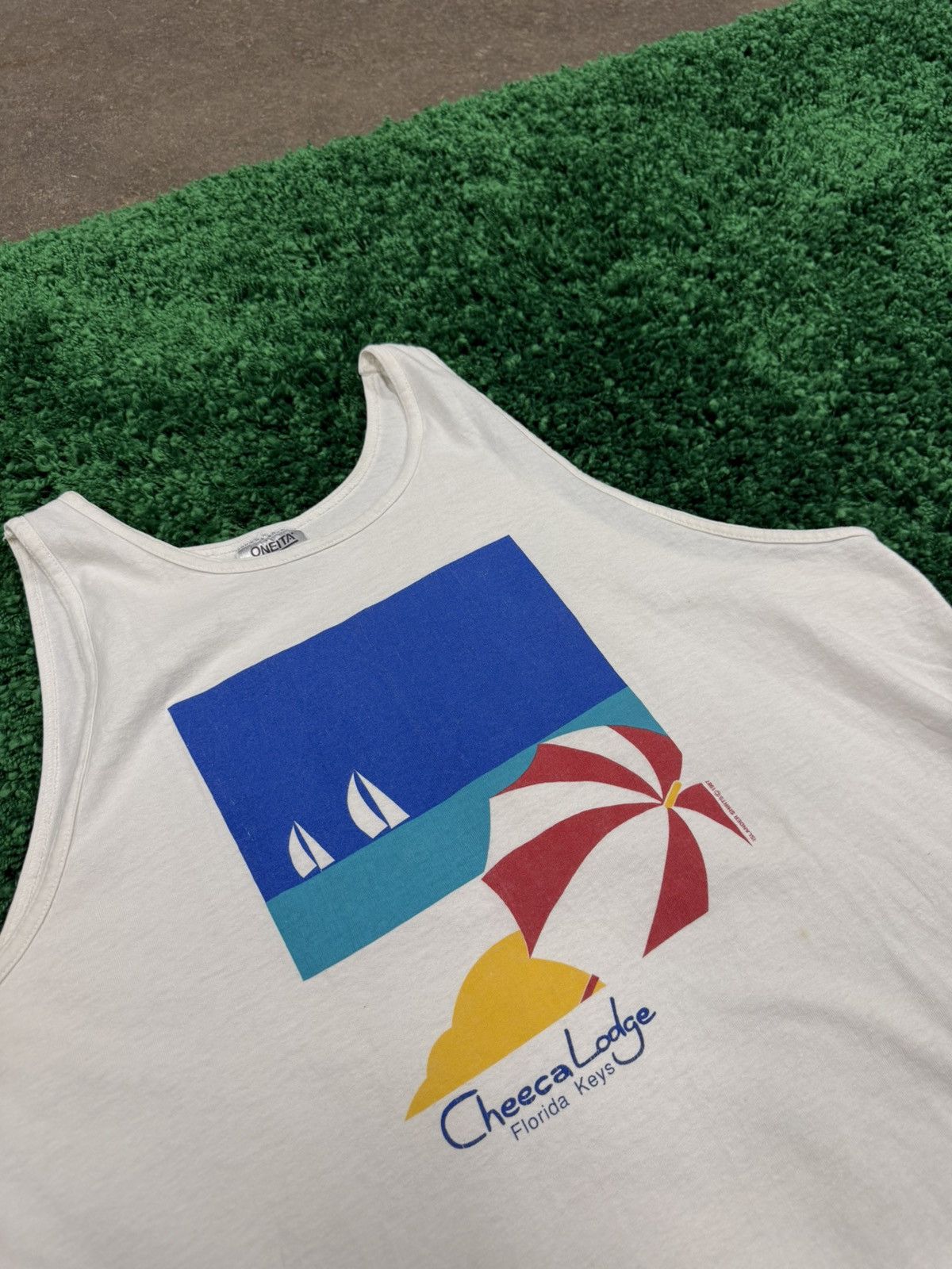 Vintage Vintage Key West Post Modern Art Beach Sleeveless Oneita Size US XL / EU 56 / 4 - 4 Thumbnail