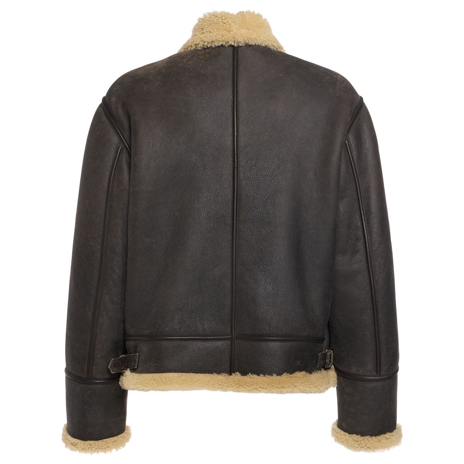 Dsquared2 DSQUARED2 Dark Brown Shearling Aviator Leather Jacket New & Size US S / EU 44-46 / 1 - 2 Thumbnail