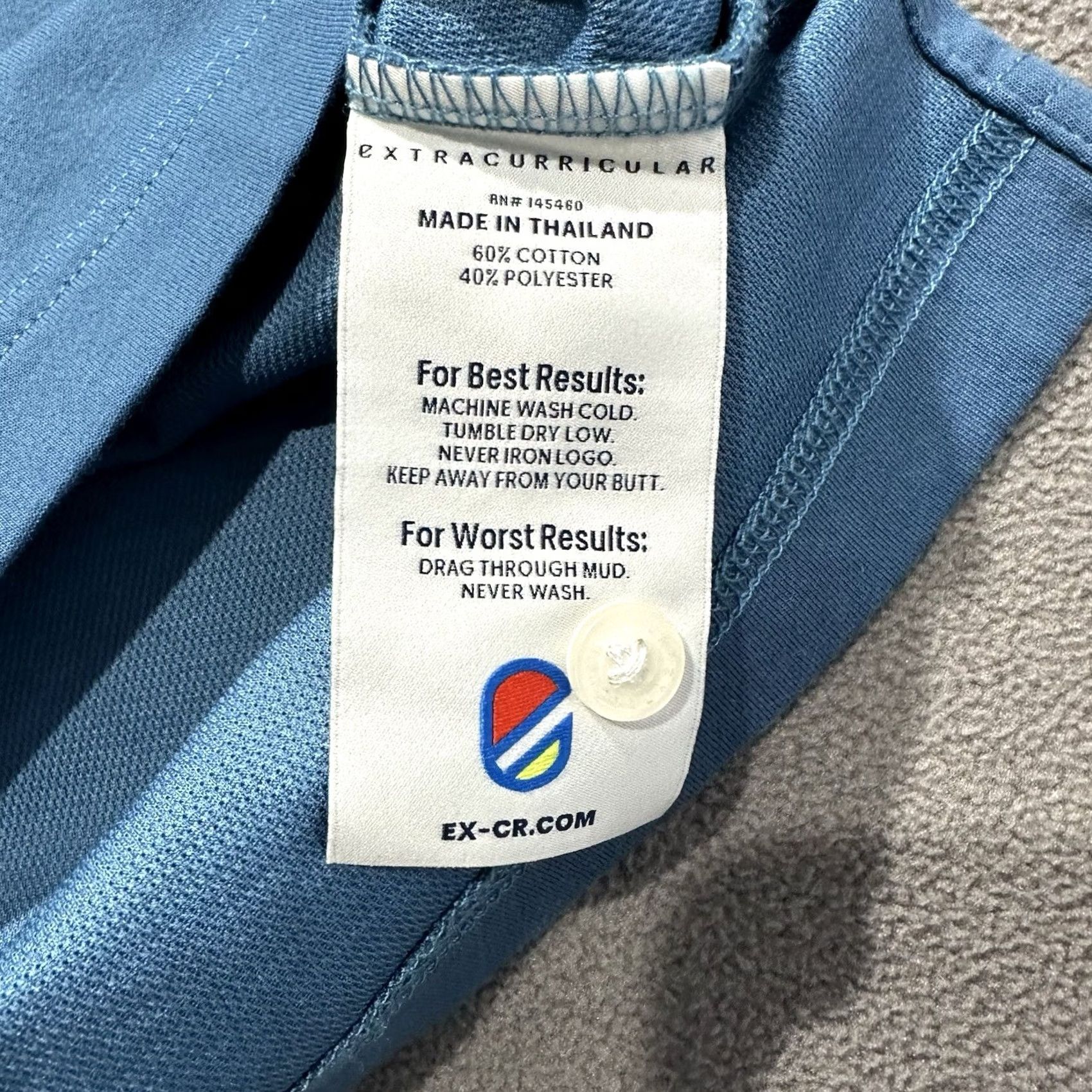 Vintage Extracurricular Performance Golf Polo Shirt Mens Large Blue Striped Collar EUC Size US L / EU 52-54 / 3 - 5 Thumbnail