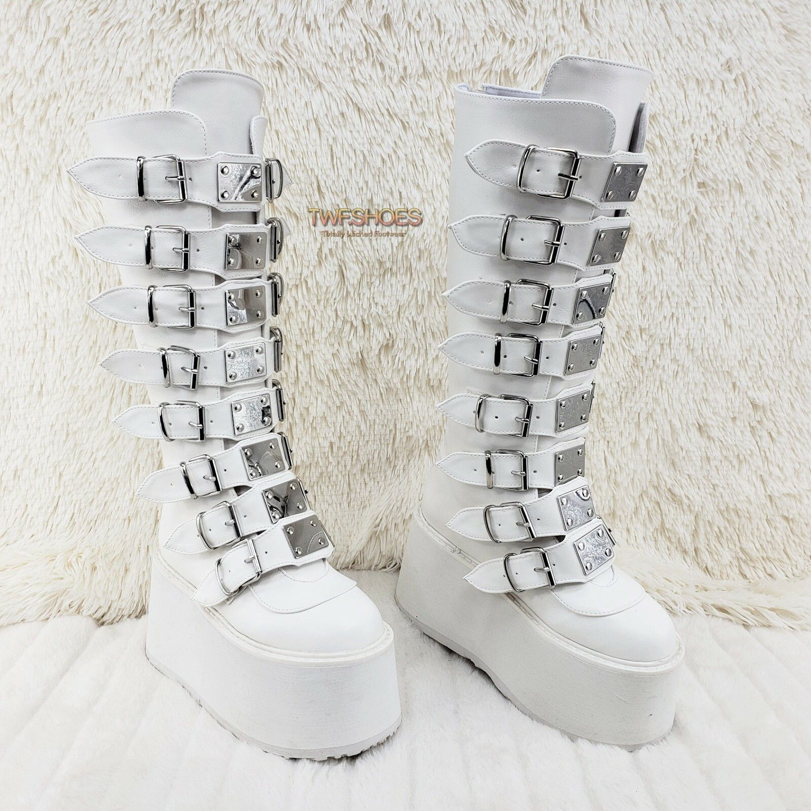 Demonia Cult DEMONIA Damned 318 Multi Strap Goth Punk Rock 3.5" Platform Size US 6 / IT 36 - 6 Thumbnail