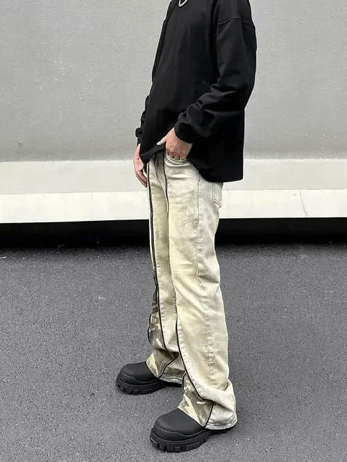 Designer × Japanese Brand × Vintage Y2K Zipper Camouflage Spliced Slim Flare Jeans Size US 36 / EU 52 - 3 Thumbnail