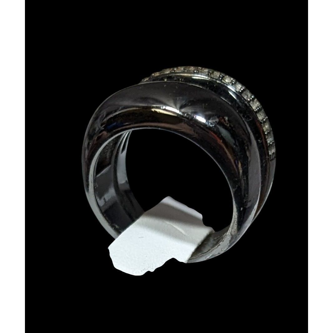 Juicy Couture Juicy Couture Glam Goth Gunmetal Rhinestone Stacked Ring Size ONE SIZE - 5 Thumbnail