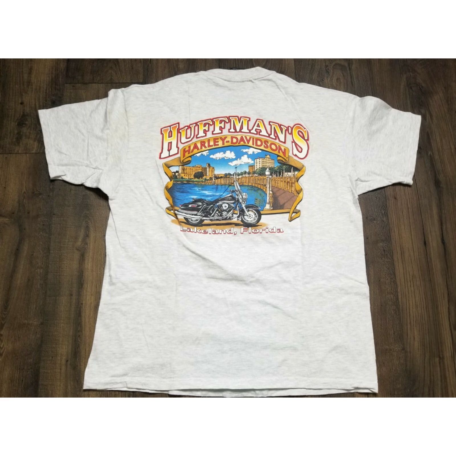 Harley Davidson VINTAGE Harley Davidson T-Shirt XL Mens Space 2000 Double-Sided Logo Graphic Back Transfer Lakeland FL R.K. Stratmen Size US XL / EU 56 / 4 - 2 Thumbnail