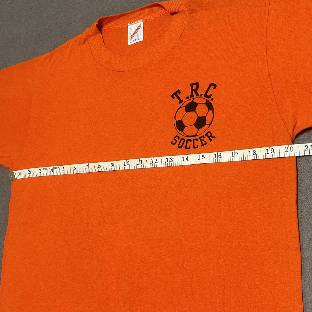 Jerzees × Vintage Vintage Jerzees #1 TRC Soccer Orange T-Shirt Made In USA L Size US L / EU 52-54 / 3 - 5 Thumbnail