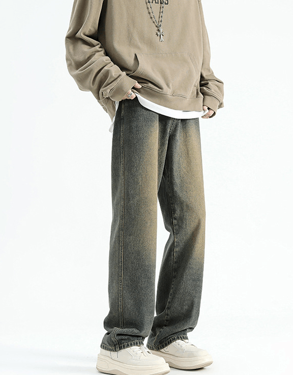 Japanese Brand × Jean High street straight men's distressed retro baggy jeans Size US 32 / EU 48 - 3 Thumbnail