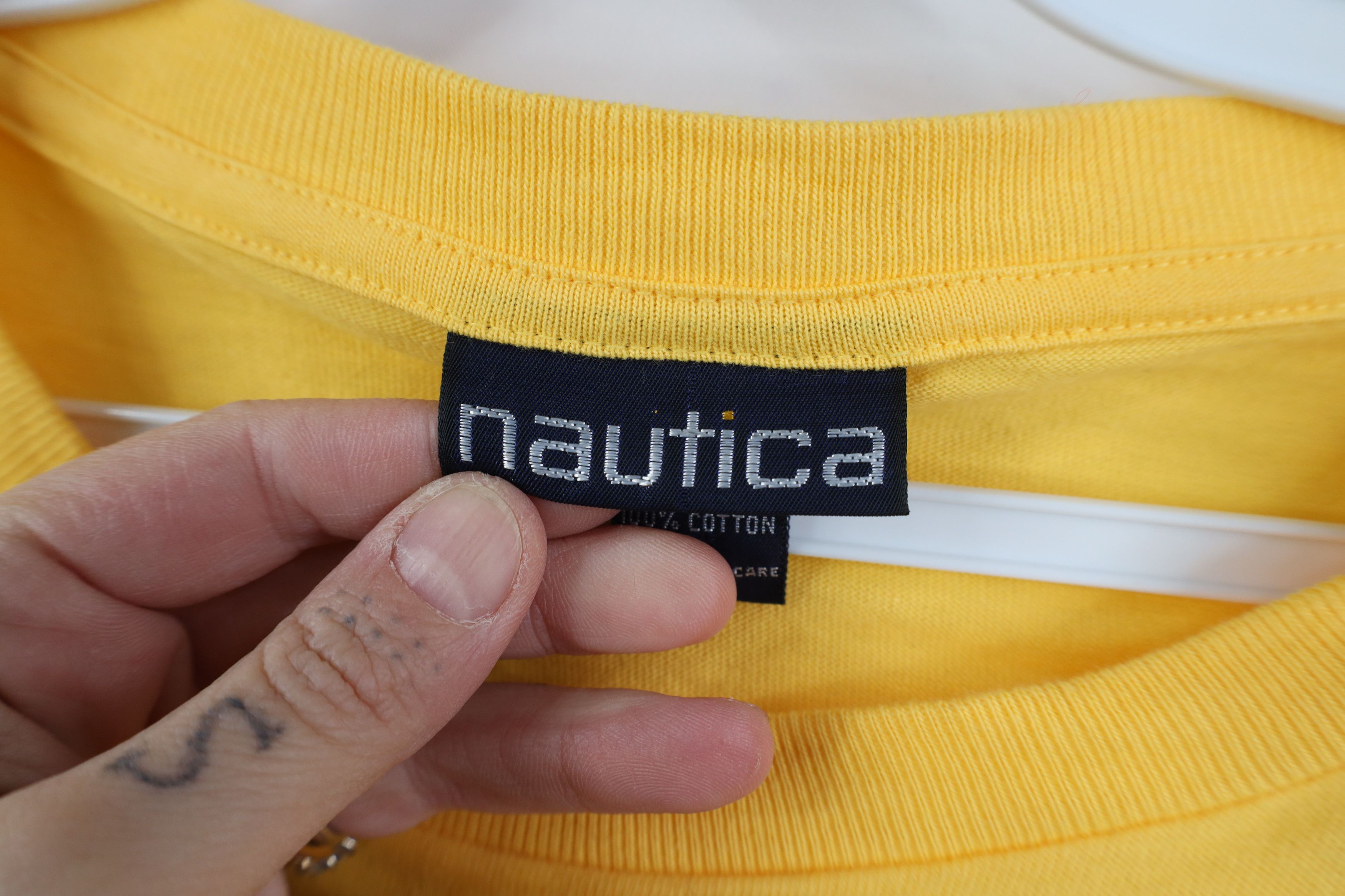 Nautica Vintage 90s Nautica Sailing Baggy Fit T-Shirt Yellow USA Size US L / EU 52-54 / 3 - 6 Thumbnail
