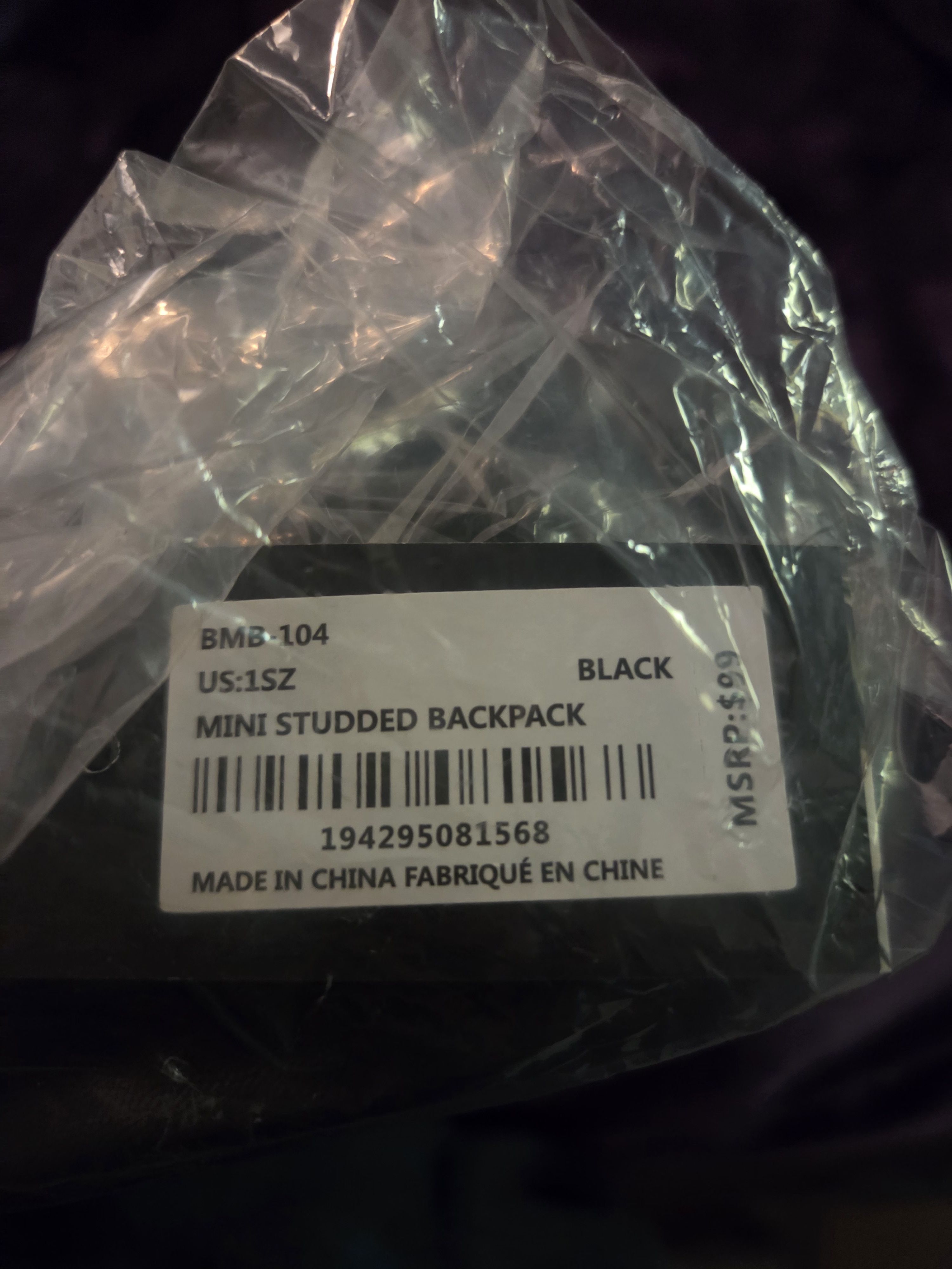 Badgley Mischka NWT Badgley Mischka Vegan Leather Mini Backpack In Black Size ONE SIZE - 3 Thumbnail