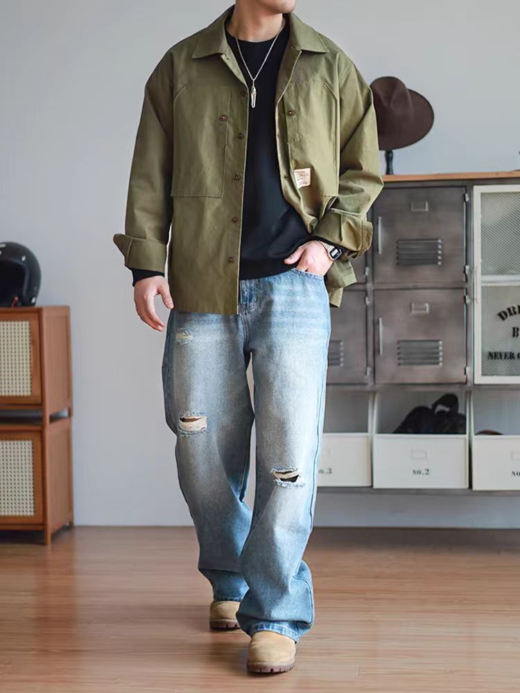 Japanese Brand × Vintage Vintage Loose Washed Old Ripped Jeans Size US 34 / EU 50 - 1 Thumbnail