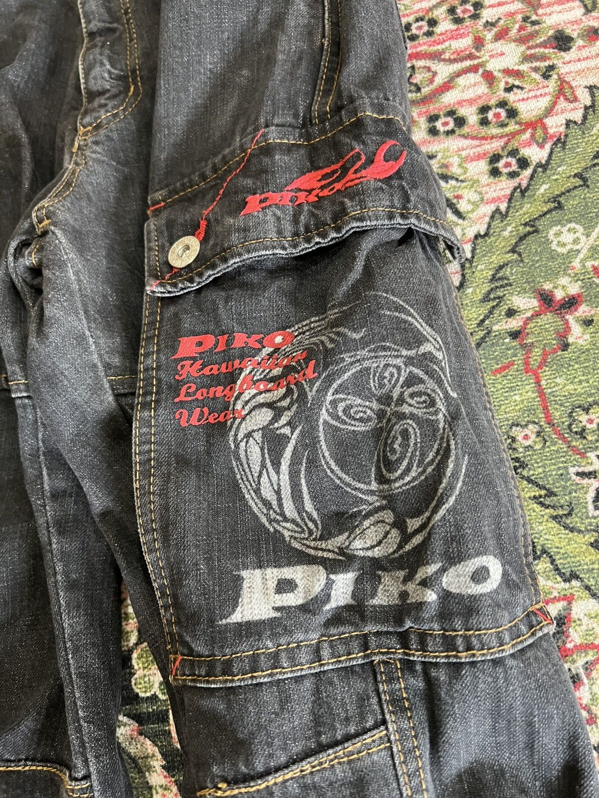 Japanese Brand Vintage Piko Baggy Hawaiian Cargo Jean Size US 34 / EU 50 - 3 Thumbnail